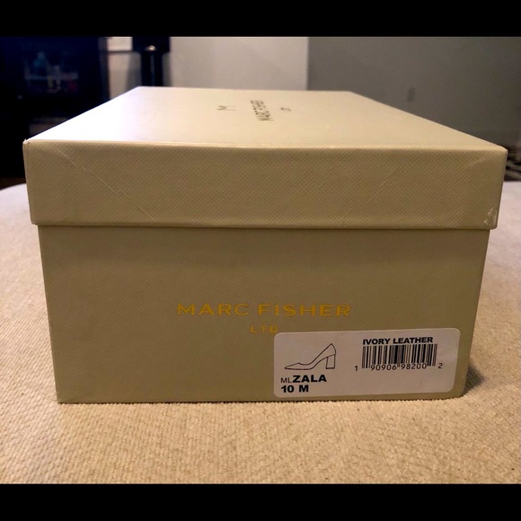 Marc Fisher white leather block heel pump - Picture 3 of 4